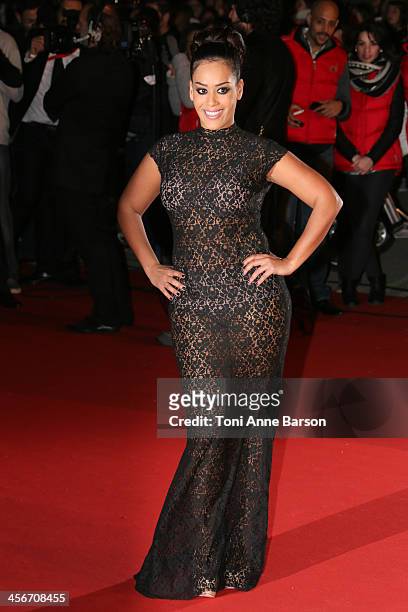 Amel Bent arrives at the 15th NRJ Music Awards at the Palais des Festivals on December 14, 2013 in Cannes, France.