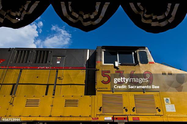 Union Pacific train passes through Dunsmuir, Calif., on Tuesday, Sept. 9, 2014.