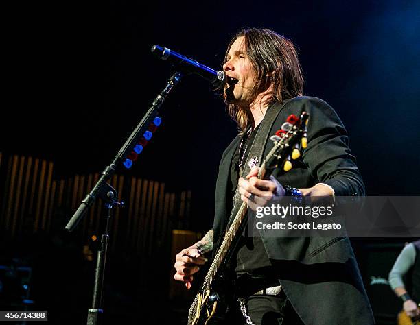 Myles Kennedy of Alter Bridge performs at The Fillmore Detroit on October 5, 2014 in Detroit, Michigan.