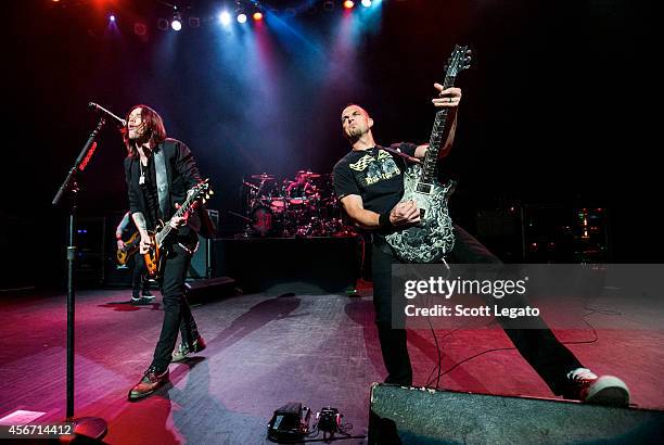 Myles Kennedy and Mark Tremonti of Alter Bridge performs at The Fillmore Detroit on October 5, 2014 in Detroit, Michigan.