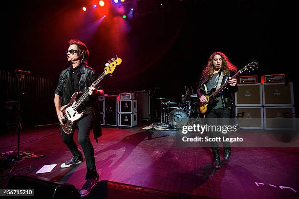 Glenn Hughes, Joey Castillo and Andrew Watt of California Breed performs at The Fillmore Detroit on October 5, 2014 in Detroit, Michigan.