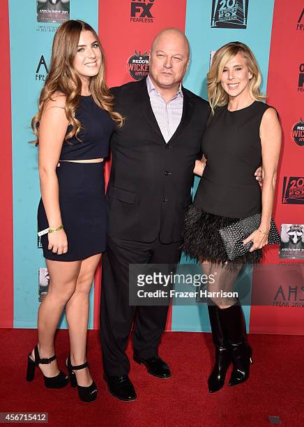Odessa Chiklis, actor Michael Chiklis and Michelle Moran attend FX's "American Horror Story: Freak Show" premiere screening at TCL Chinese Theatre on...