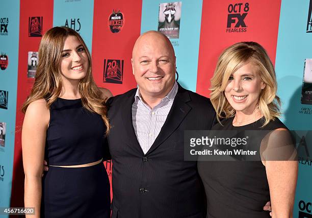 Odessa Chiklis, actor Michael Chiklis and Michelle Moran attend the premiere screening of FX's "American Horror Story: Freak Show" at TCL Chinese...