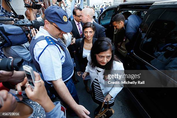 Anni Dewani's father Mr Vinod Hindocha , mother Nilam Hindocha , sister Ami Denborg and brother Anish Hindocha arrive at the Western Cape High Court...
