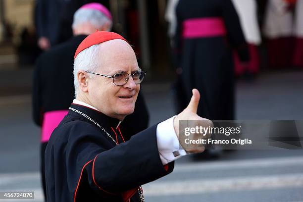 Brasilian Cardinal Odilo Pedro Scherer arrives at the Synod Hall for the opening of the Synod on the themes of family on October 6, 2014 in Vatican...