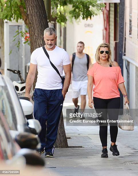 Terelu Campos and Jose Valenciano are seen on October 3, 2014 in Madrid, Spain.