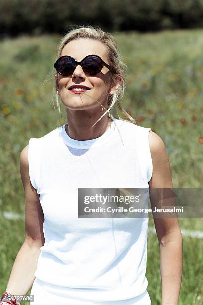 Journalist Laurence Ferrari is photographed for Gala on July 15, 2014 in Paris, France.