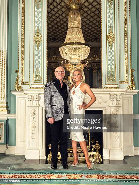 Businessman and founder of Phones4U, John Caudwell is photographed for ES magazine with his wife Claire Johnson on March 18, 2014 in London, England.