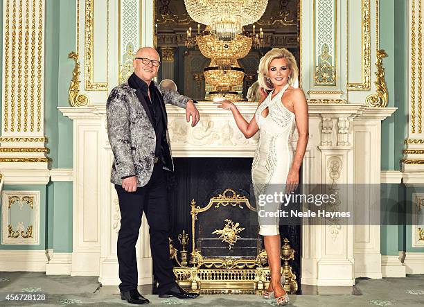 Businessman and founder of Phones4U, John Caudwell is photographed for ES magazine with his wife Claire Johnson on March 18, 2014 in London, England.