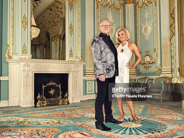 Businessman and founder of Phones4U, John Caudwell is photographed for ES magazine with his wife Claire Johnson on March 18, 2014 in London, England.