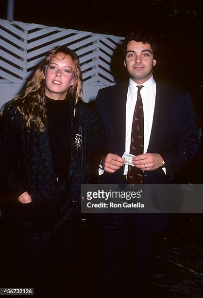 Actress Dorian Lopinto and husband Nicholas Deleo on September 23, 1986 at Spago in West Hollywood, California.