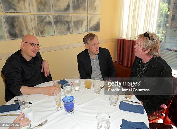 Oren Moverman, Lodge Kerrigan and Godfrey Cheshire attend the Filmmaker Brunch during the 52nd New York Film Festival at Rosa Mexicana on October 5,...