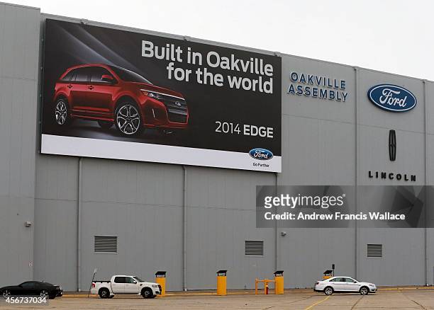 New sign on the outside of the Ford Plant, October 1, 2014. 1,000 new jobs at Oakville plant and what the ripple effect will be in parts suppliers...