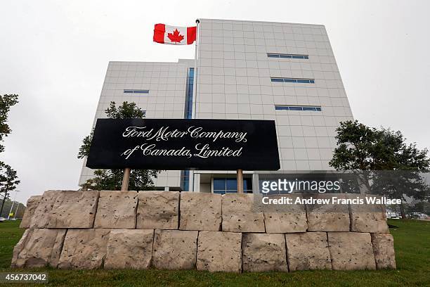Outside of the Ford head Oakville office, October 1, 2014. 1,000 new jobs at Oakville plant and what the ripple effect will be in parts suppliers...
