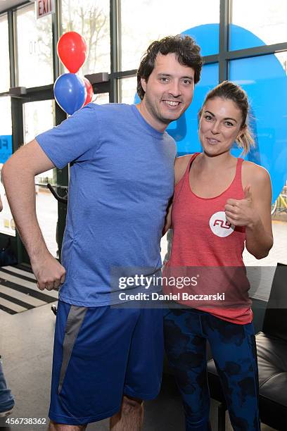 Eli Kay Oliphant and Serinda Swan attend as the casts of Chicago Fire and Chicago P.D. Participate in a Flywheel Sports ride to benefit the 100 Club...