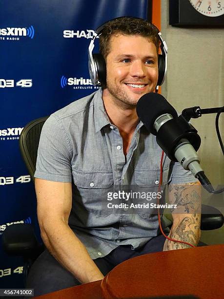 Actor Ryan Phillippe visits 'Sway in the Morning' with Sway Calloway at SiriusXM Studios on October 6, 2014 in New York City.