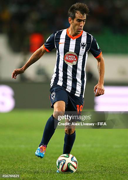 Cesar Delgado of CF Monterrey during the FIFA Club World Cup Quarter Final match between Raja Casablanca and CF Monterrey at the Agadir Stadium on...