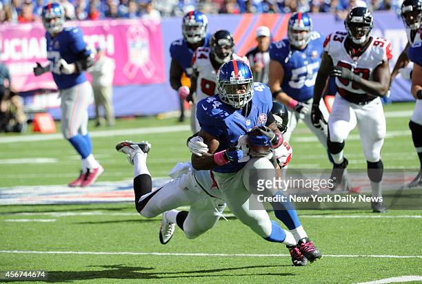 New York Giants vs. Atlanta Falcons at MetLife Stadium, East Rutherford, NJ. New York Giants running back Andre Williams run, 3rd quarter.