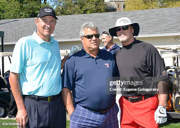 Rick Rhoden, Jim McMahon and Rick Cerone attend Players Against Concussions at Pelham Country Club on October 6, 2014 in Pelham Manor, New York.