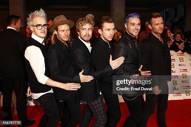 Tom Fletcher, Dougie Poynter, James Bourne, Danny Jones and Matt Willis and Harry Judd of McBusted attends the Pride of Britain awards at The...