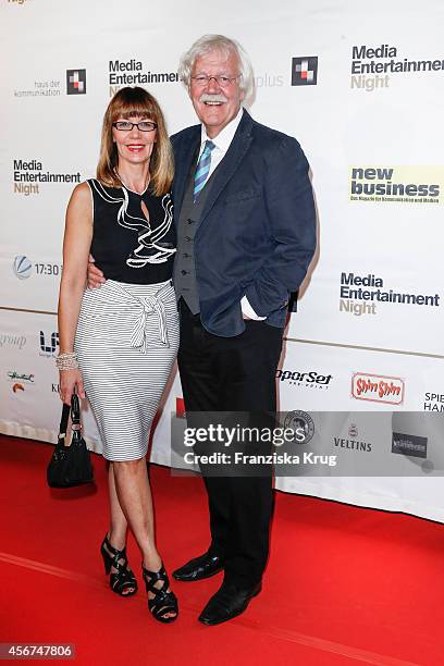 Julia Laubrunn and Carlo von Tiedemann attend the Media Entertainment Night 2014 at Atlantik Hotel on October 06, 2014 in Hamburg, Germany.