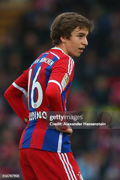 Gianluca Gaudino of Muenchen looks on during the Finale of the Paulaner Cup 2014 between FC Bayern Muenchen and Paulaner Traumelf at Alpenbauer...