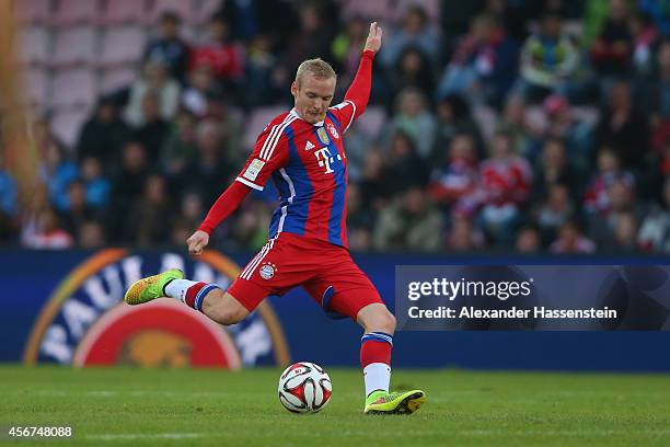 Sebastian Rode of Muenchen runs with the ball during the Finale of the Paulaner Cup 2014 between FC Bayern Muenchen and Paulaner Traumelf at...