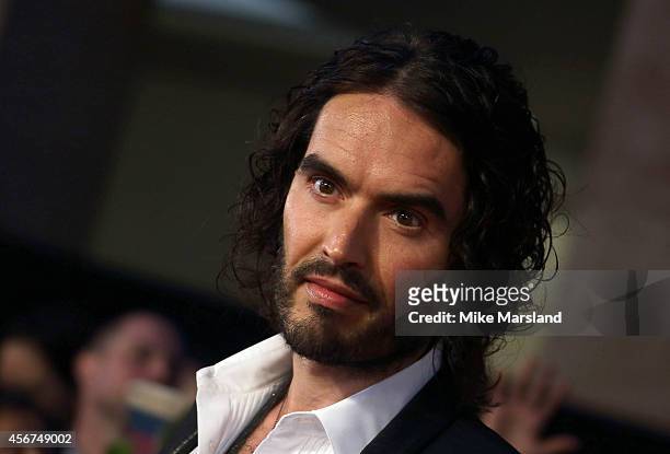 Russell Brand attends the Pride of Britain awards at The Grosvenor House Hotel on October 6, 2014 in London, England.