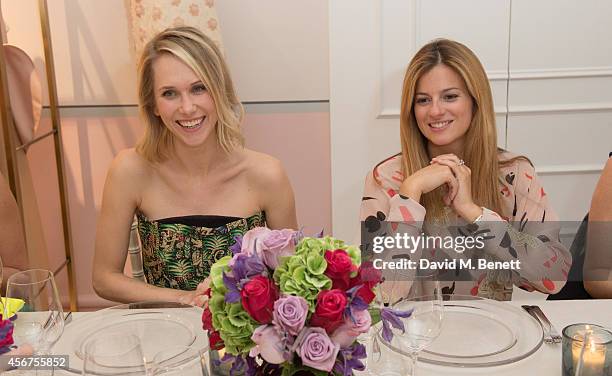 Indre Rockefeller,Serena Hood attend a dinner to celebrate luxury Spanish fashion house Delpozo hosted by Poppy Delevingne at Moda Operandi on...