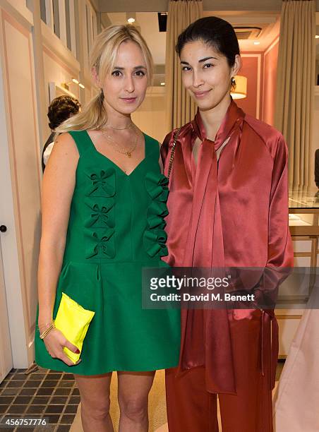 Elisabeth Von Thurn und Taxis and Caroline Issa attend a dinner to celebrate luxury Spanish fashion house Delpozo hosted by Poppy Delevingne at Moda...