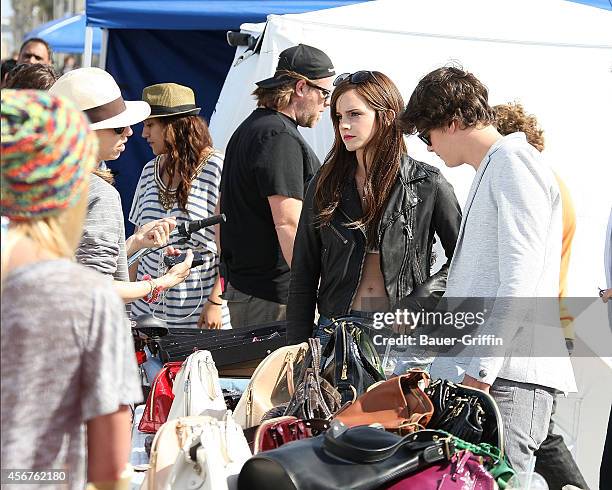 Emma Watson is seen on movie set of "The Bling Ring" on April 12, 2012 in Los Angeles, California.