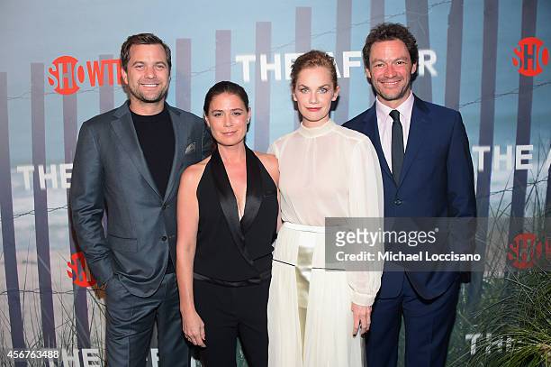Actors Joshua Jackson, Maura Tierney, Ruth Wilson and Dominic West attend premiere of SHOWTIME drama "The Affair" held at North River Lobster Company...