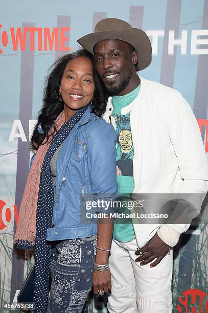 Sonja Sohn and Michael K. Williams attend premiere of SHOWTIME drama "The Affair" held at North River Lobster Company on October 6, 2014 in New York...