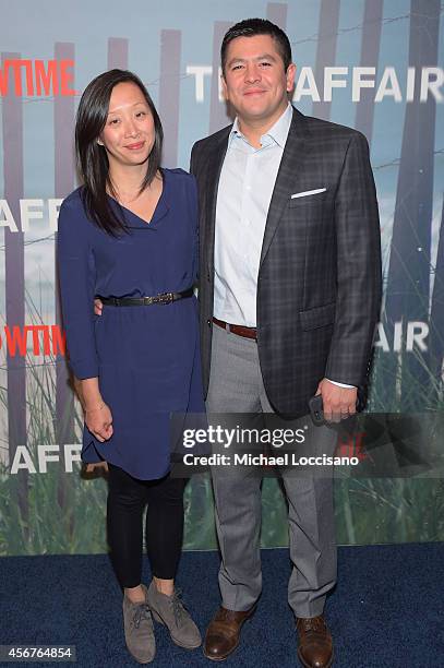 News anchor Carl Quintanilla and Judy Quintanilla attend premiere of SHOWTIME drama "The Affair" held at North River Lobster Company on October 6,...