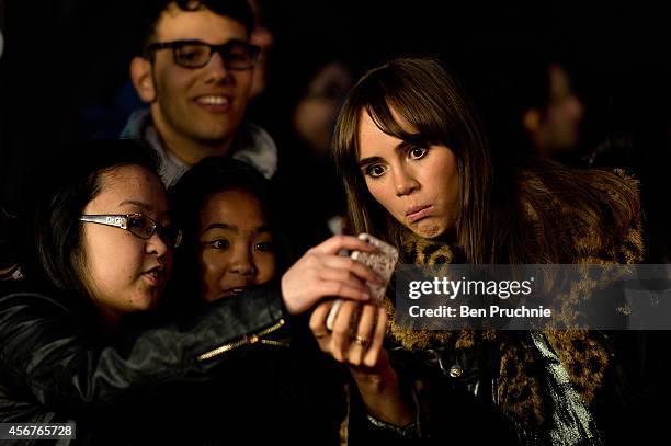 Suki Waterhouse attends the World Premiere of "Love, Rosie" at Odeon West End on October 6, 2014 in London, England.