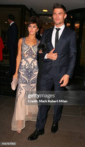 Aljaz Skorjanec and Janette Manrara attend the Pride of Britain awards at The Grosvenor House Hotel on October 6, 2014 in London, England.