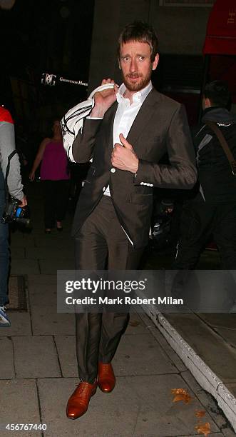 Sir Bradley Wiggins attend the Pride of Britain awards at The Grosvenor House Hotel on October 6, 2014 in London, England.