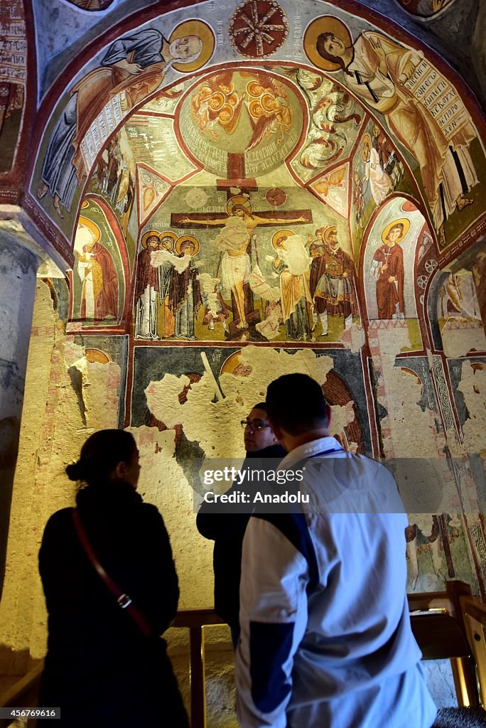 The Dark Church at the Goreme Open-Air Museum in Cappadocia, Turkey