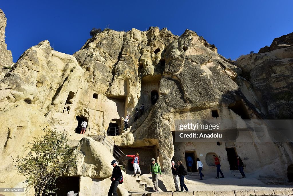 The Dark Church at the Goreme Open-Air Museum in Cappadocia, Turkey