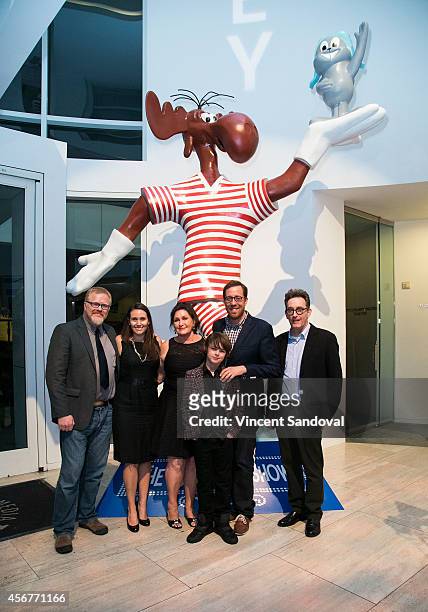 Director Gary Trousdale, Amber Ward, Tiffany Ward, actor Max Charles, director Rob Minkoff and actor Tom Kenny attend the DreamWorks Animation and...