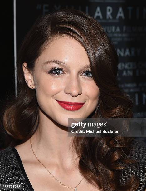 Actress Melissa Benoist arrives at the premiere of Sony Pictures Classics' "Whiplash" at the Bing Theatre At LACMA on October 6, 2014 in Los Angeles,...