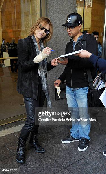 Yoshiki Hayashi is seen on October 6, 2014 in New York City.