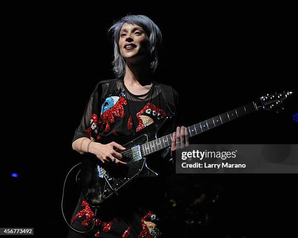 St Vincent performs at Fillmore Miami Beach on October 6, 2014 in Miami Beach, Florida.