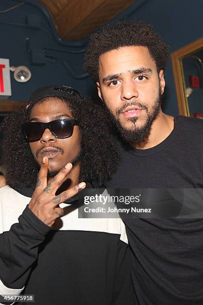 Ab-Soul and J. Cole attend backstage at Irving Plaza on October 6, 2014 in New York City.