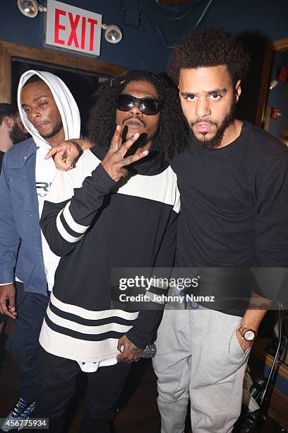 Ab-Soul and J. Cole attend backstage at Irving Plaza on October 6, 2014 in New York City.