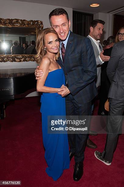 Kristin Chenoweth and Andrew Lippa pose backstage after the "I Am Harvey Milk" Benefit Concert at Avery Fisher Hall, Lincoln Center on October 6,...