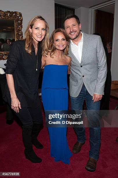 Chely Wright, Kristin Chenoweth, and Ty Herndon pose backstage after the "I Am Harvey Milk" Benefit Concert at Avery Fisher Hall, Lincoln Center on...