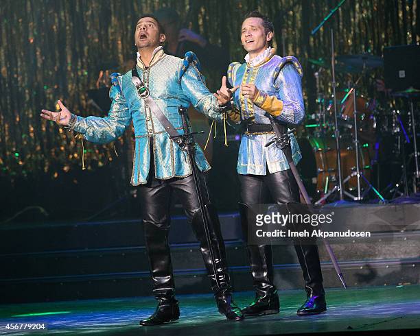 Actors Jon Huertas and Seamus Dever performs onstage at the 14th Annual Les Girls at Avalon on October 6, 2014 in Hollywood, California.