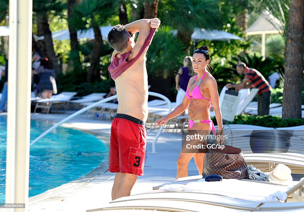 Michelle Heaton And Hugh Hanley Sightings In Las Vegas - September 17, 2014