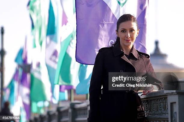 At ROSKINO, film expert at Channel One and general producer and member of SPIMF's Board of Trustees Catherine Mtsitouridze poses for a portrait...